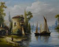 Вид с парусными лодками