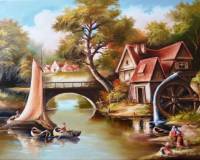 Водяная мельница у моста