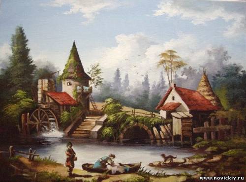 На берегу прачка и бездельник