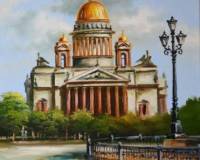 Исаакиевский собор изелёные деревья