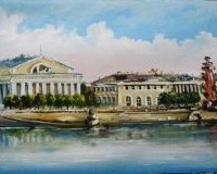 Вид с Невы на стрелку В.О.