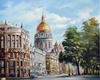Вид с дворцовой на Исаакиевский