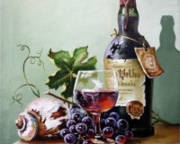 Бутылка вина и раковина