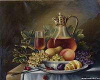 Фрукты лимон и вино