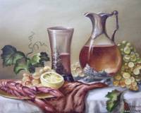 Натюрморт с кувшином, лимоном и раком