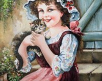Девочка с котёнком