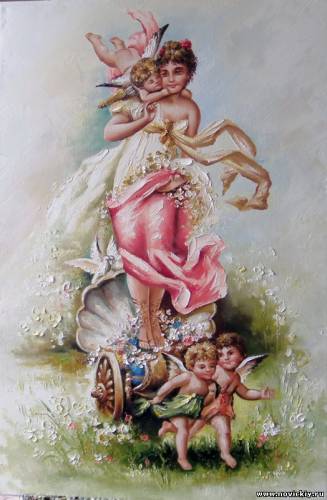 Венера, амуры и голуби