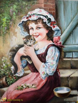 Девочка с котёнком